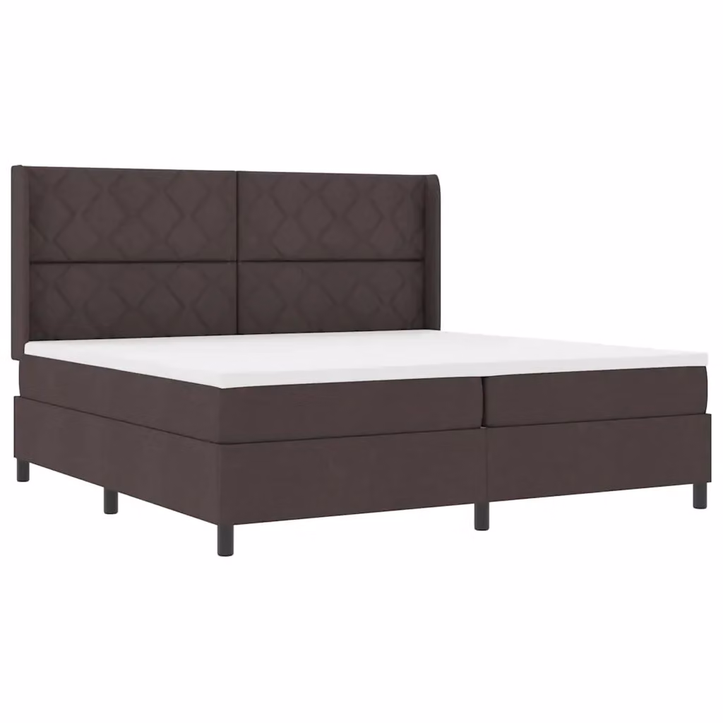 Letto moderno vidaXL con molle a sacchetto e illuminazione LED sottostante, rivestimento in tessuto marrone, L/P/H: 200 x 200 x 28 cm – 2