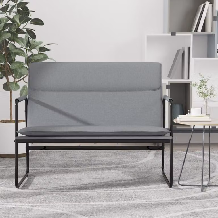 Panca moderna vidaXL in tessuto grigio per soggiorno L: 100 cm, P: 64 cm, H: 80 cm
