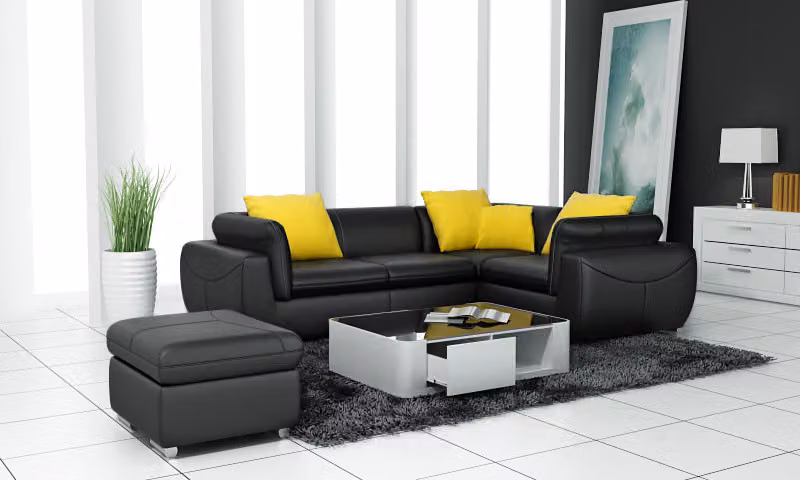 Ledersofa Couch Wohnlandschaft Ecksofa Eck Garnitur Design Modern Sofa F_3014C