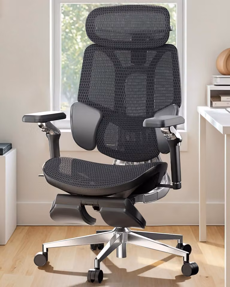 Sedia ergonomica da ufficio - Sedia da ufficio, sedia per il lavoro, sedia per lo studio - Supporto lombare dinamico a 3 zone