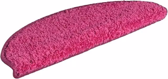 Set di 30 tappetini per scale semicircolari DESIGN IN, rosa, antiscivolo e fonoassorbenti, L: 65 cm, P: 21 cm, H: 4 cm