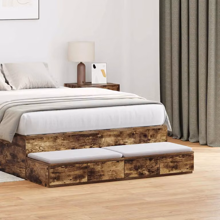 Cassetti per letto vidaXL colore rovere fumé L: 120 cm, P: 36,5 cm, H: 16,5 cm