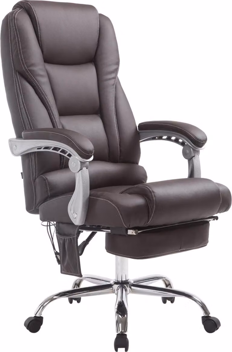 Sedia da ufficio massaggiante, sedia ergonomica, massaggio a 7 punti, inclinabile e regolabile | Colore: Marrone