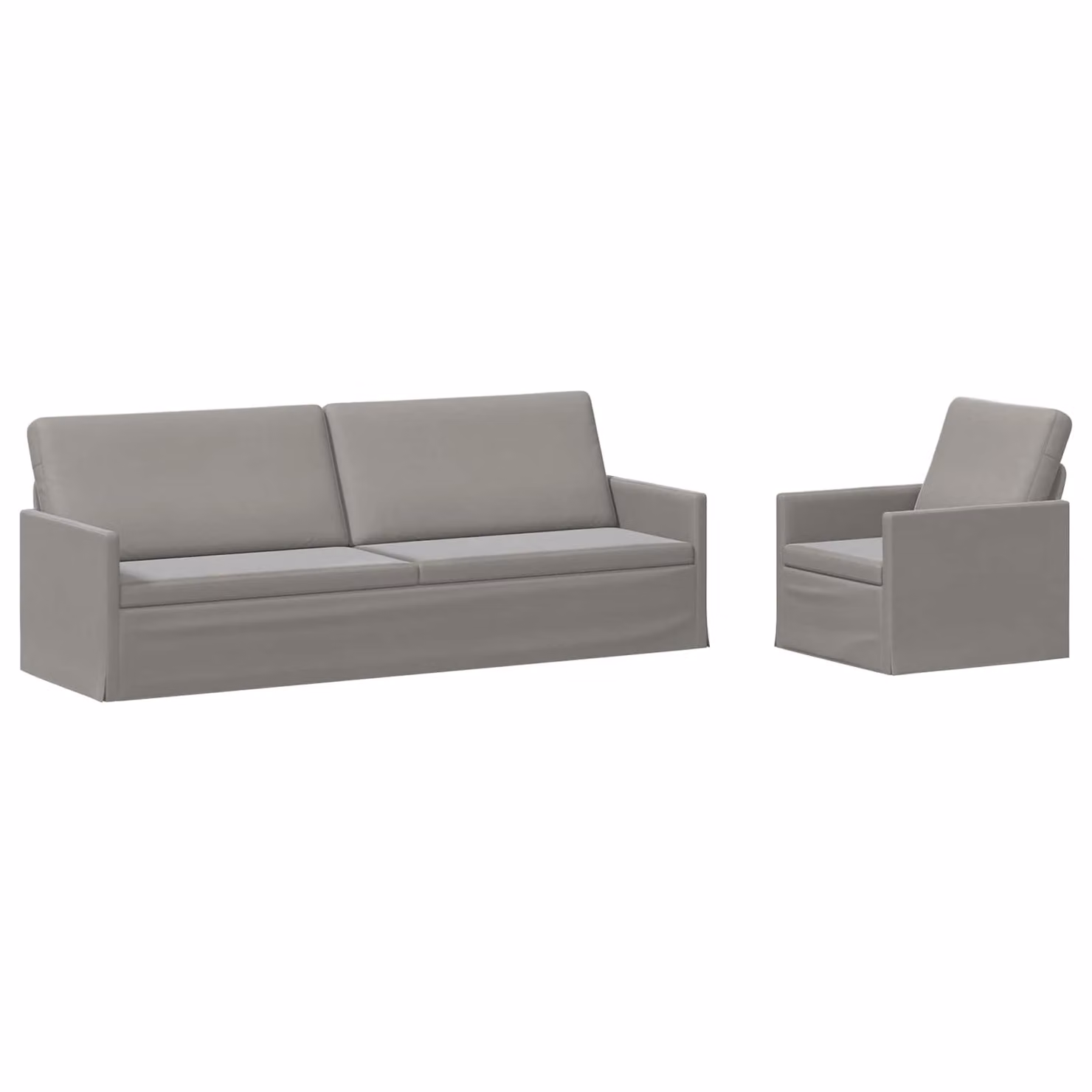 Set di 2 divani moderni vidaXL in velluto grigio con struttura in metallo per il tuo soggiorno
