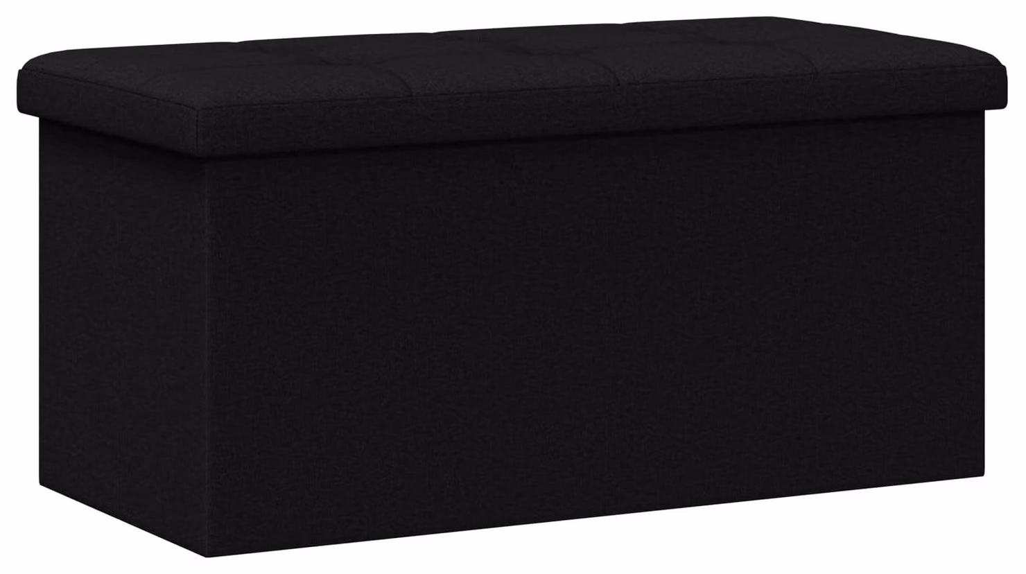Panca pieghevole portaoggetti, colore nero, capacità 180 kg, volume 80 litri, dimensioni 77 x 38 x 38 cm
