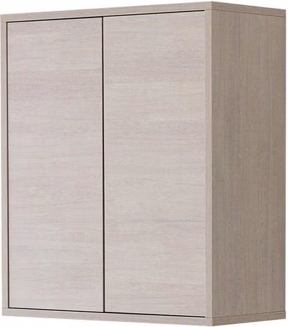 Pensile da bagno Feridras con 2 ante e ripiani interni in rovere beige opaco, sospeso, L: 72 cm, H: 60 cm, P: 30 cm