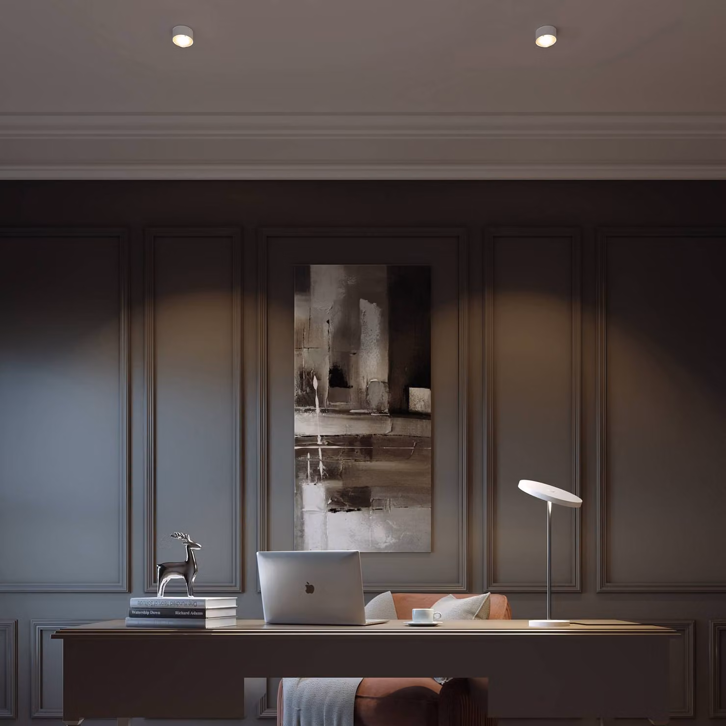 Top Light Faretto a soffitto LED PUK Maxx One 2, dimmerabile, Bianco / Opale, Soggiorno / Sala da pranzo, Metallo, Design, Plafoniera LED