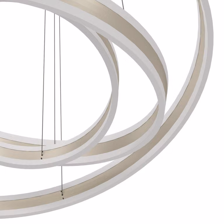 Lampada a sospensione LED Tonarella con 3 anelli champagne