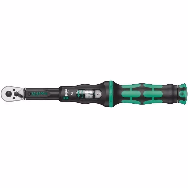 Chiave dinamometrica meccanica Wera Click-Torque A 5 con ratchet reversibile 1/4 pollici, range 2,5 - 25 Nm, nero verde – 2