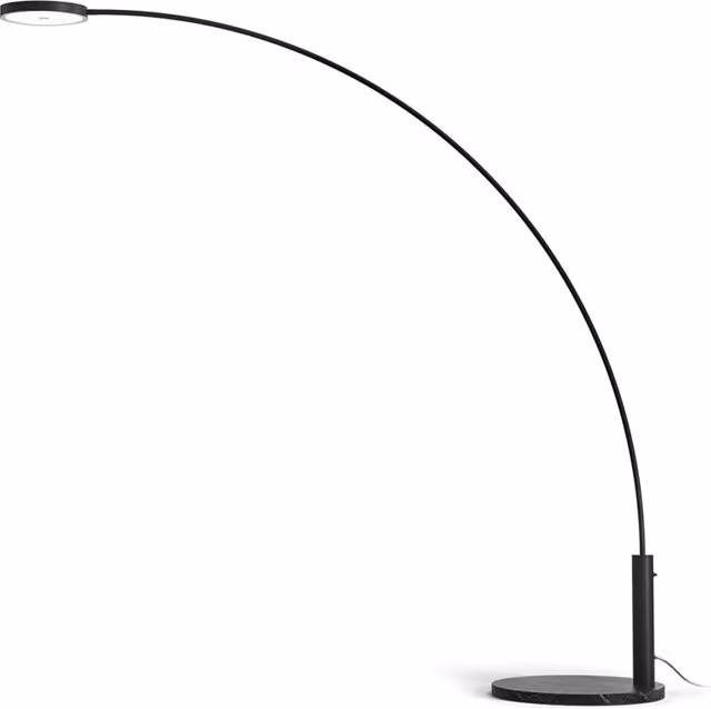 Lampada da terra Panzeri Dip con LED dimmabile in metallo e marmo nero