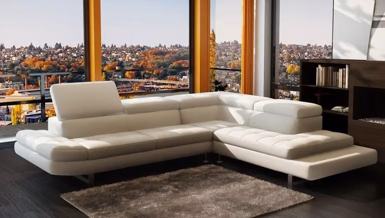Modernes Ecksofa Ledersofa L-Form Polster Designer Eckgarnitur Wohnlandschaft