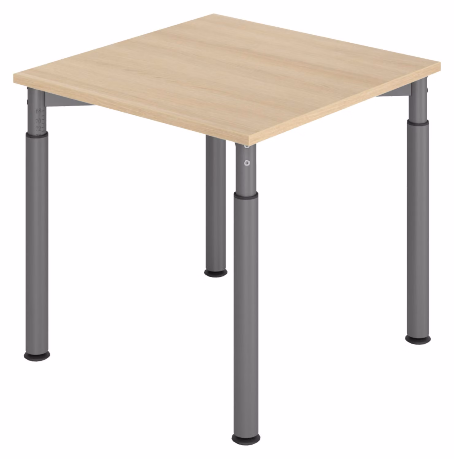 bümö Scrivania Serie-Y - Dimensioni: 80 x 80 cm, struttura: grafite, decorazione: rovere