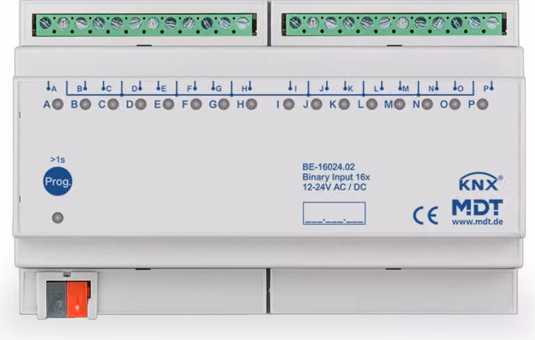 MDT KNX Ingresso binario 16 vie 24 V REG, 1 pz.