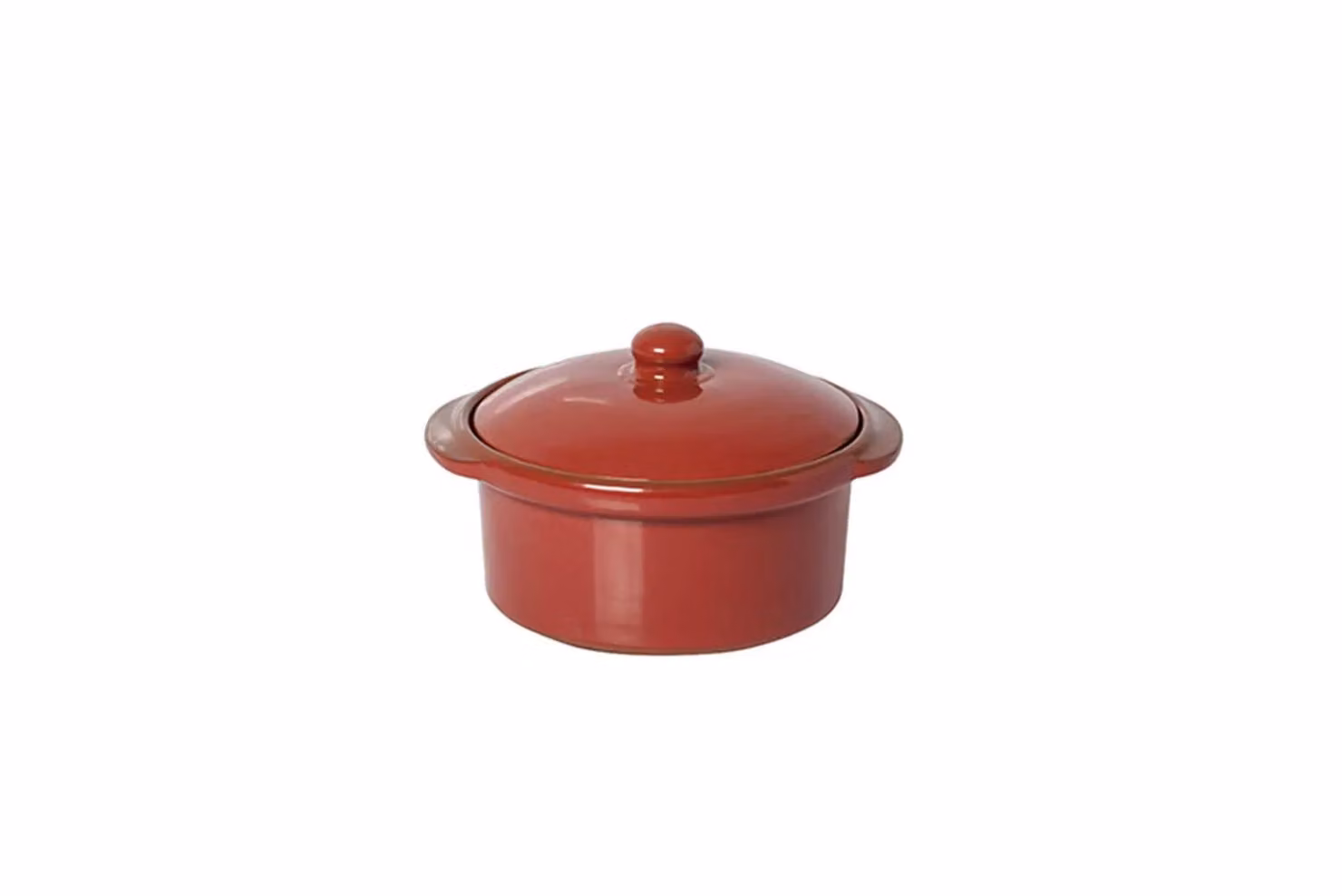 Casseruola con coperchio in terracotta, 6 pezzi, Rosso, diam. 12cm