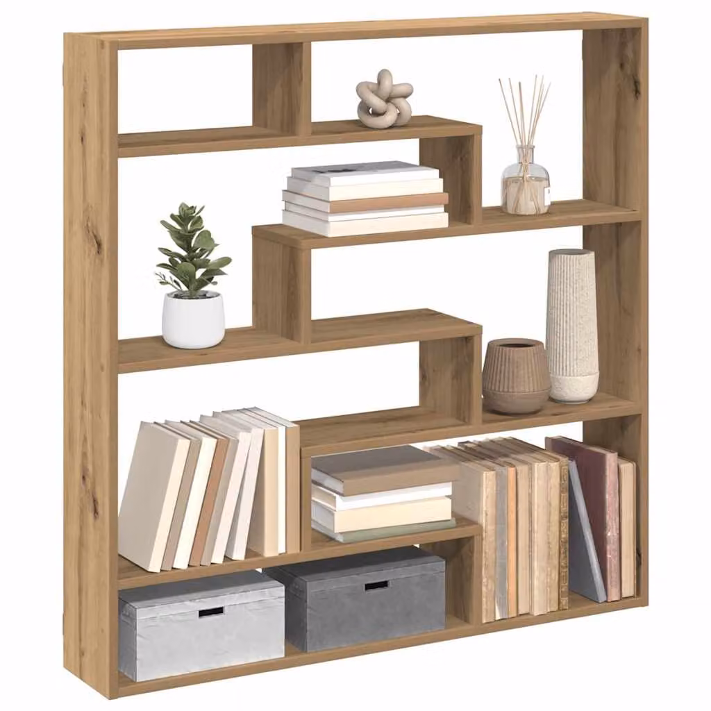 Scaffale a cubo da parete vidaXL con 7 scomparti in legno marrone per soggiorno e camera da letto