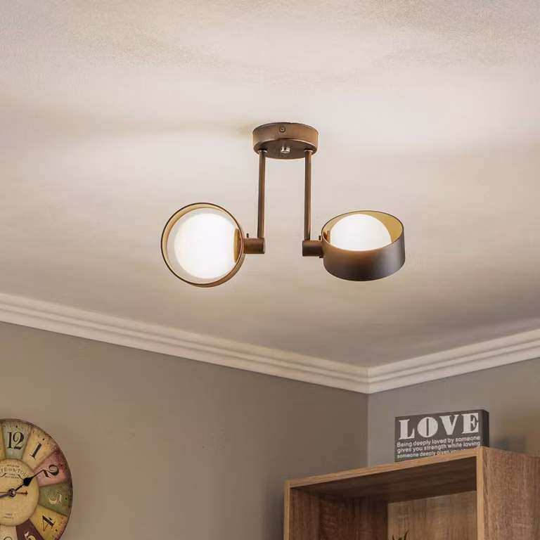 Plafoniera soffitto Mado Argon, dimmerabile, Nero, Soggiorno / Sala da pranzo, Metallo, Moderno, Plafoniera
