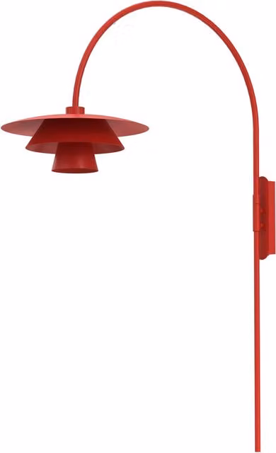 Applique Plato Luminex in metallo rosso con 1 luce E27 dimmabile