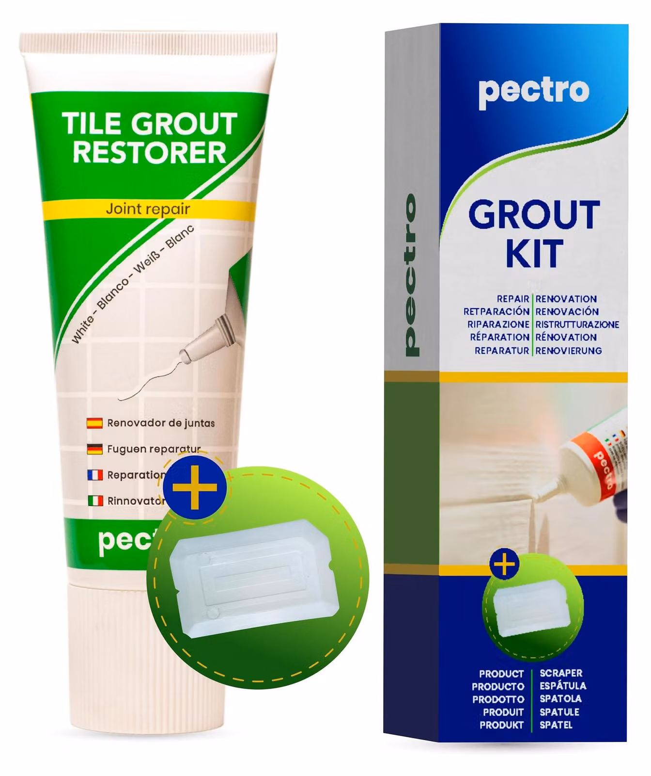 Kit di riparazione per fughe di piastrelle, completo di spatola