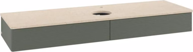 Mobiletto V&B con struttura frontale - illuminazione Antao 160x50cm, HL, WBP botti., lea gre. m Lac