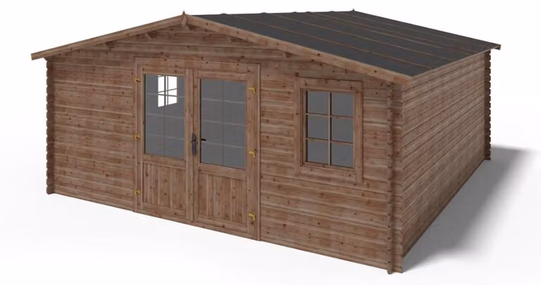 Casetta da giardino in legno - 25m2 - 5x5m - impregnata - 28mm - colore: marrone