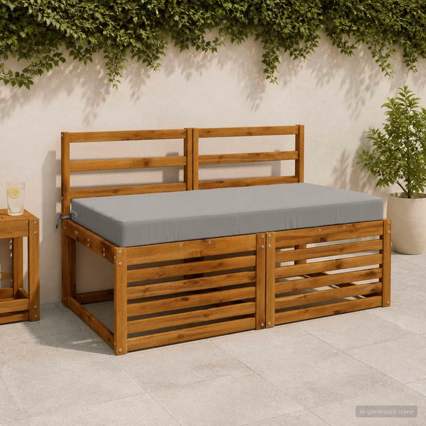 Cuscino per la seduta vidaXL SOEST in poliestere grigio con rivestimento lavabile e resistente ai raggi UV