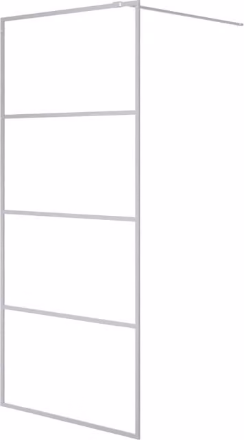 Parete Doccia Walk in DESIGN IN Argento con Vetro Trasparente ESG L: 90 cm, H: 195 cm – 1