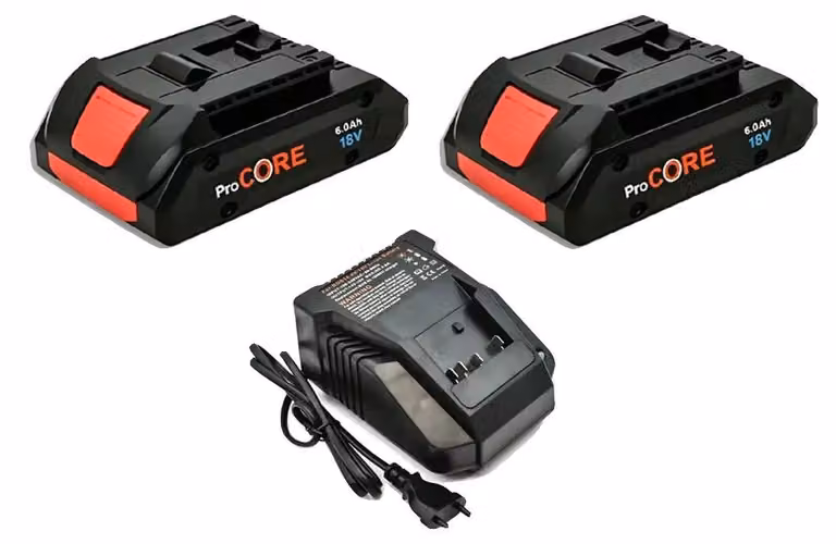 Batteria agli ioni di litio, capacità 6000 mAh, compatibile con utensili da 18V, 1 caricabatterie, 2 batterie