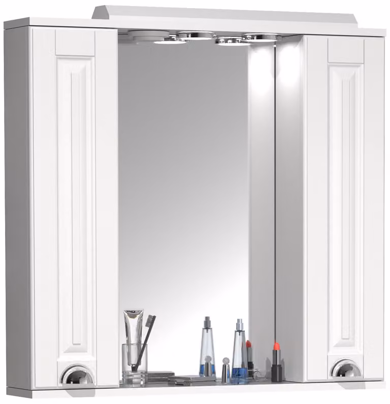 Armadio bagno senza tempo | Dimensioni ca. H. 71 x W. 75 x D. 14 cm | spazio di archiviazione sufficiente | Armadio a specchio in stile country - Casalo XL