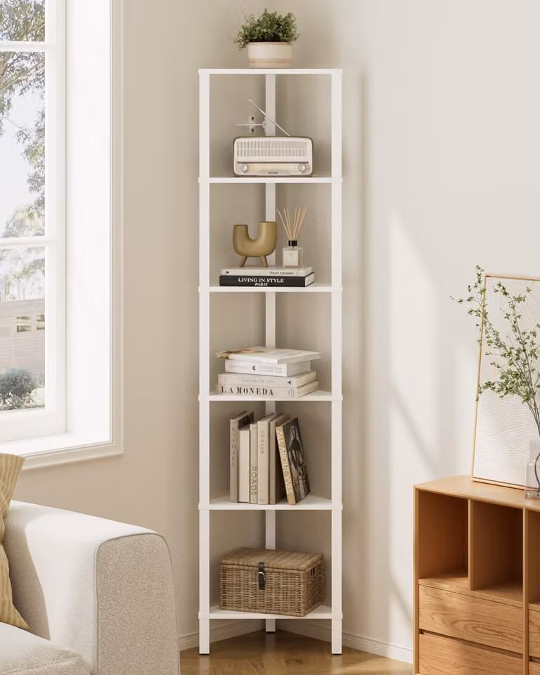 Omgoods - Scaffale angolare a 6 livelli, scaffale verticale salvaspazio
