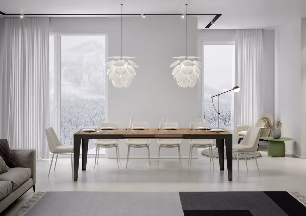Tavolo allungabile Flaris Evolution in quercia natura con telaio antracite L/P/H: 160 x 90 x 77 cm (estendibile fino a 420 cm) – 2