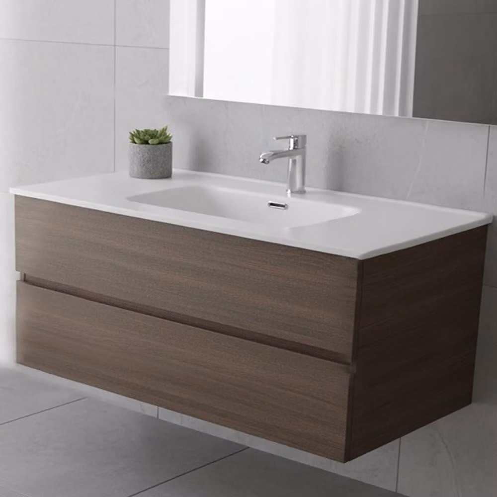 Lavabo da appoggio 1 vasca in Vetroceramica per bagno bianco lucido 101x46,5 – Modello LAV9100S