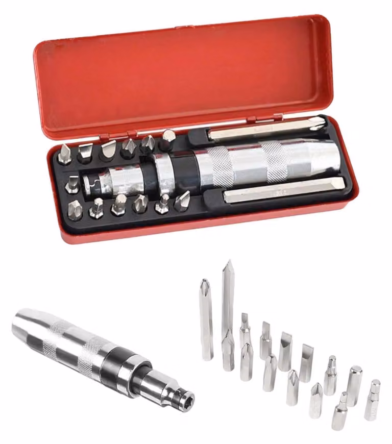 Omgoods - Set di 16 cacciaviti con chiavi a cricchetto magnetiche