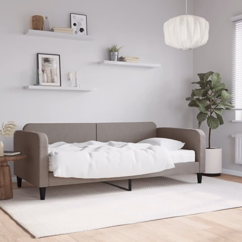 Maison Exclusive - Divano letto con materasso color taupe 90x200 cm in tessuto