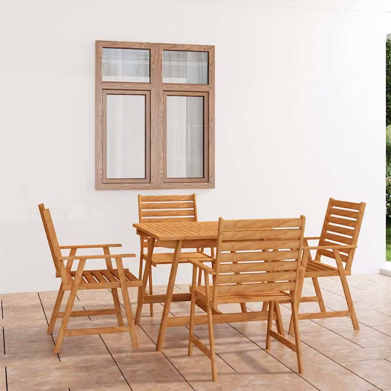 vidaXL Set da Pranzo da Giardino 5 pz in Legno di Acacia Marrone