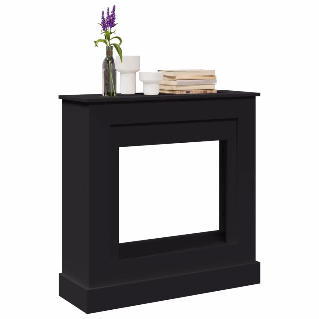 Cornice per Camino vidaXL Nera in Truciolato, L 90 cm x P 30 cm x H 90 cm
