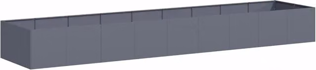 Fioriera moderna e minimalista HELLOSHOP26 in acciaio antracite con fondo aperto per piante da esterno L: 360 cm, P: 80 cm, H: 40 cm – 1