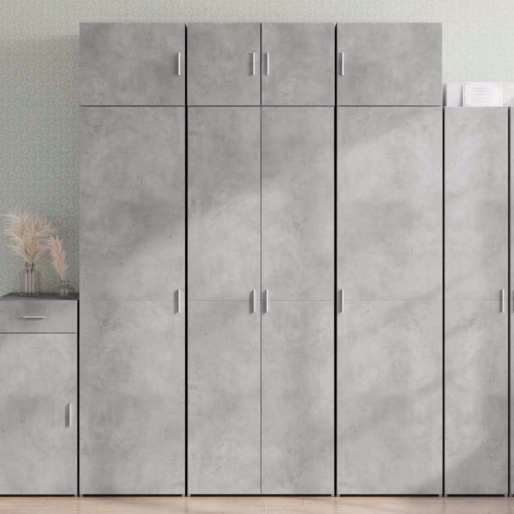 Armadietto da parete vidaXL in legno MDF grigio opaco con ante a battente, L: 70 cm, P: 42,5 cm, H: 225 cm
