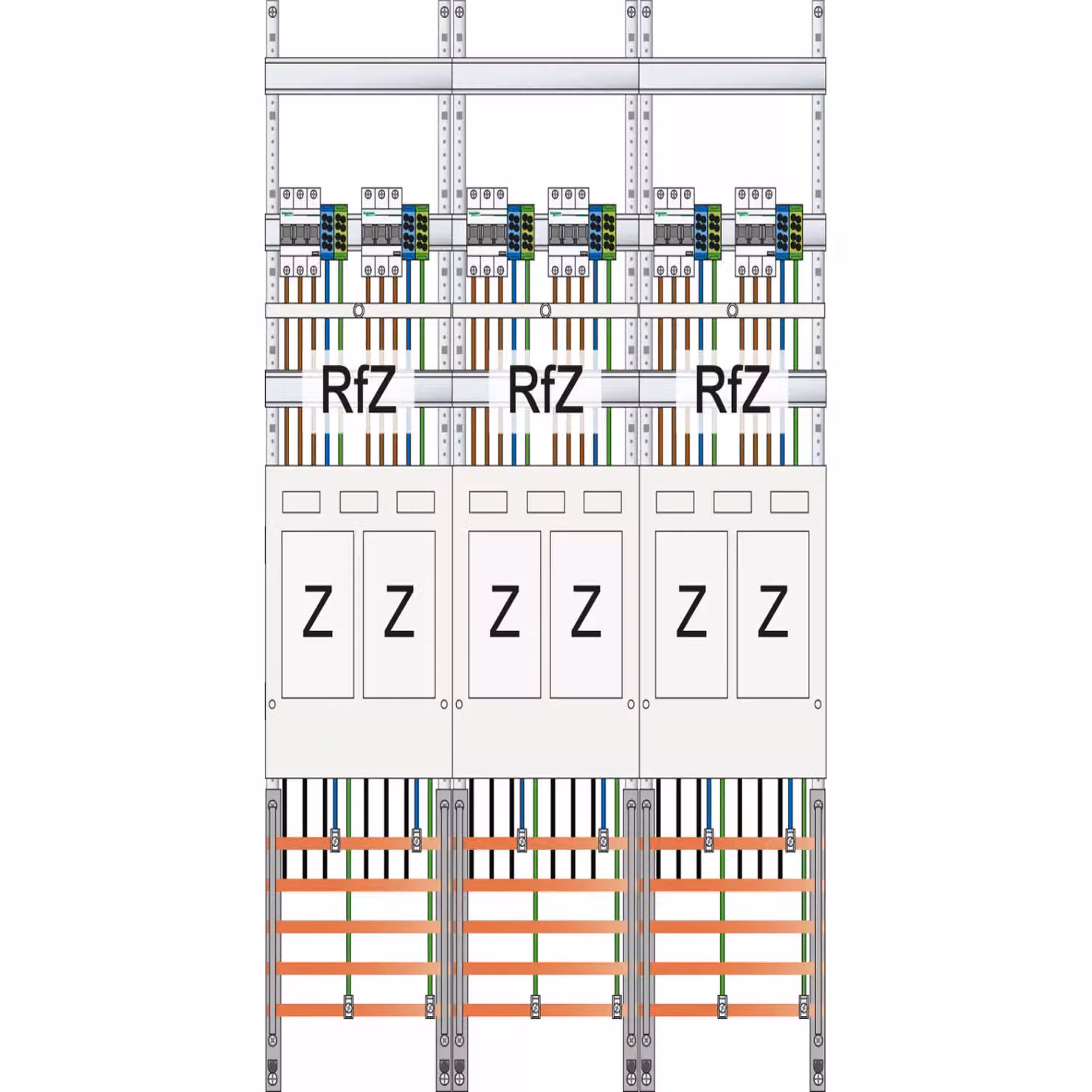 Posto contatore ABN eHZ 6Z con sezionatore bloccabile a 5 poli, LxA: 750x1050 mm EZ37260