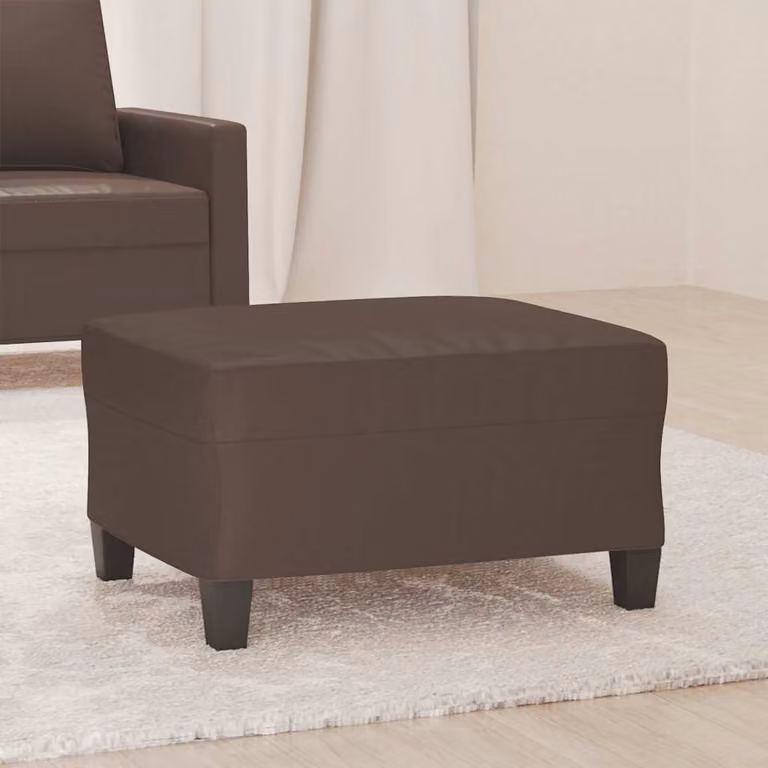 Poggiapiedi vidaXL in similpelle marrone, L 70 cm x P 55 cm x H 41 cm
