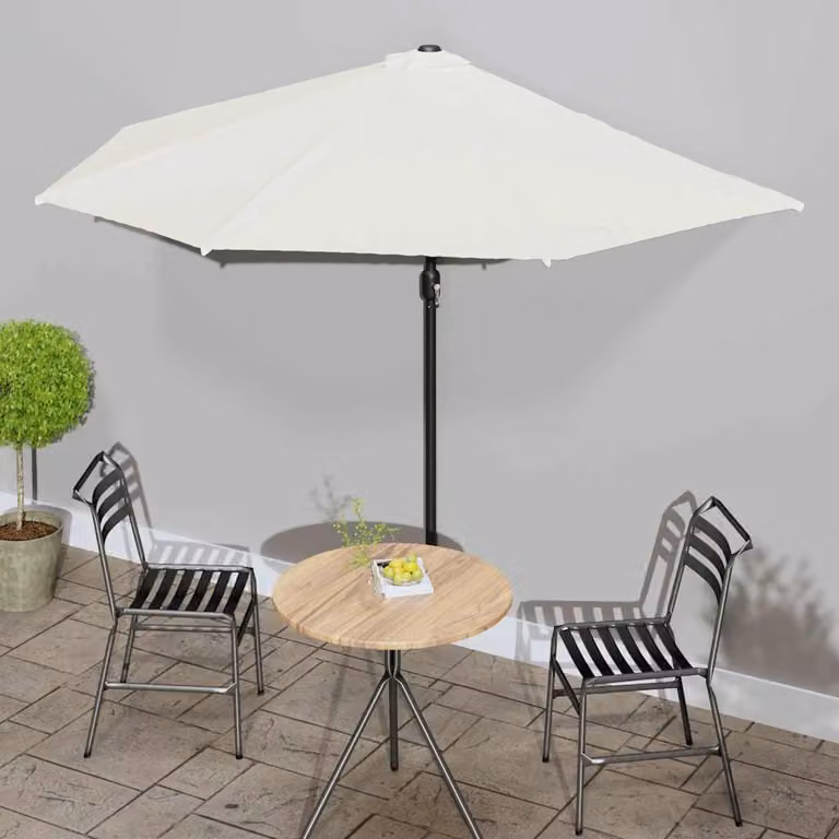 Ombrellone da Balcone vidaXL con Palo in Alluminio, Colore Sabbia, L: 300 cm, P: 155 cm