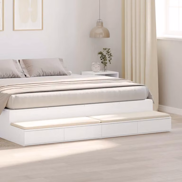 Cassetti per letto vidaXL Bianco L 200 cm x P 36,5 cm x H 16,5 cm