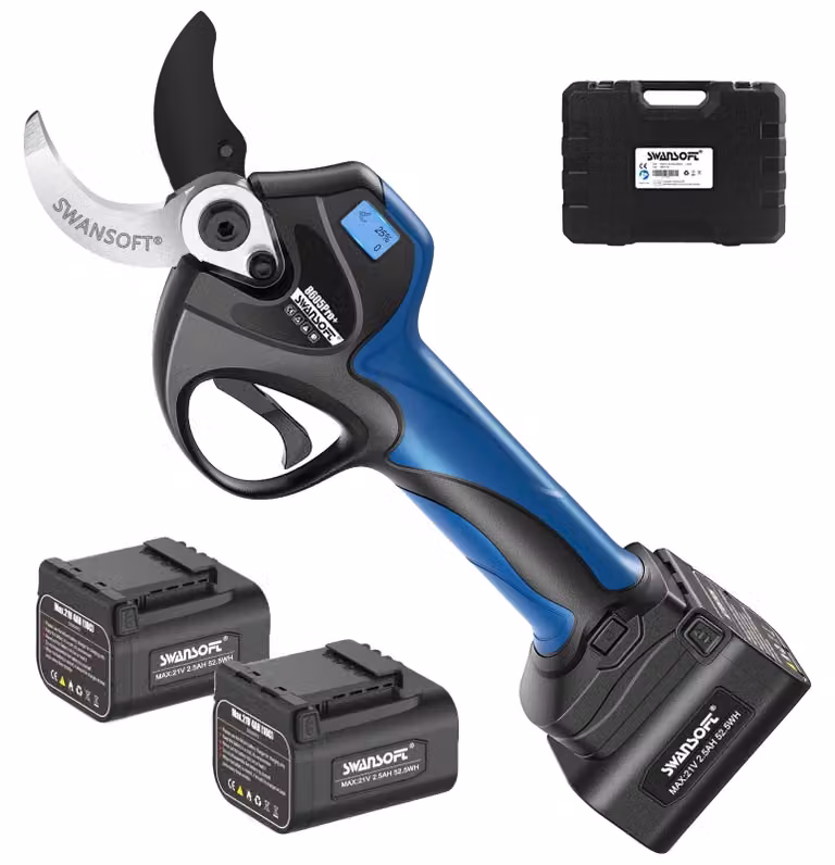 Tagliasiepi elettrici, lama resistente, batteria a lunga durata, blu, 3 batterie