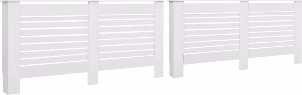 Coperture per Radiatori 2 pz Bianche 172x19x81,5 cm in MDF