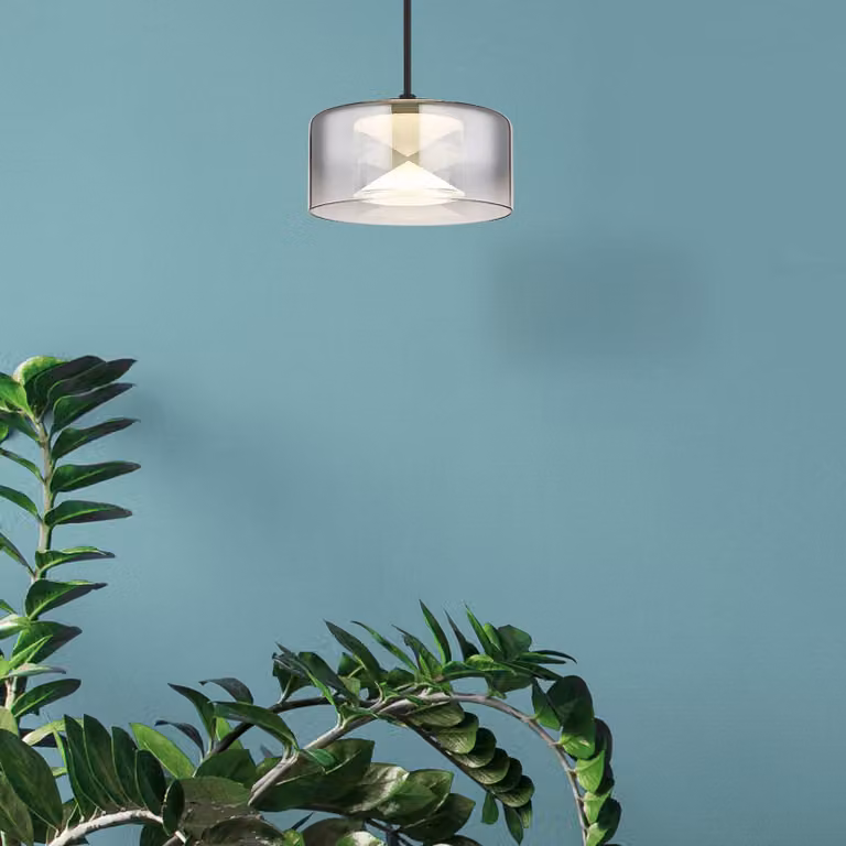 Globo Lampada LED a sospensione Belinda, Ø 15 cm, grigio fumo, vetro Belinda, Alluminio / Grigio / Zincato, Soggiorno / Sala da pranzo, Vetro