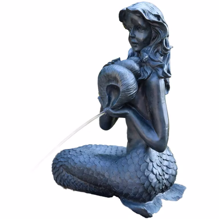 Statua da laghetto "Sirena con anfora", 39x26x54 cm