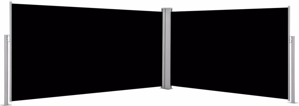 The Living Store Tenda laterale estensibile nera 160×600 cm