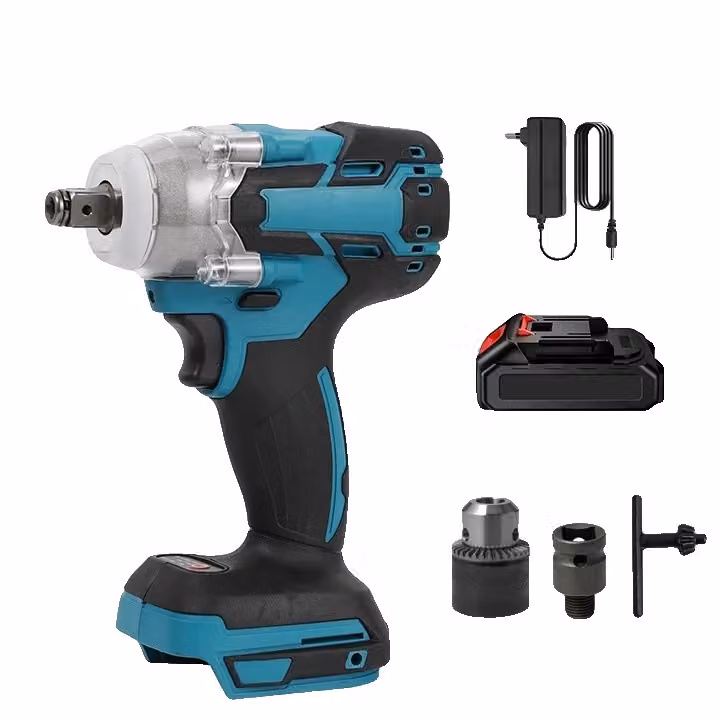 Avvitatore elettrico brushless, coppia di 520 Nm, velocità da 0 a 4200 giri/min, con 1 batteria, omologato per l'Unione Europea