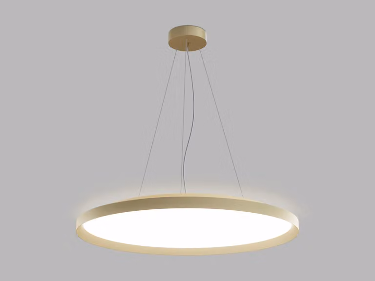 Apparecchio LED a sospensione MOON P/N-Z CRI90 aura dimmerabile, Variante: MOON P/N-Z, Ø 800 mm, 88 W, 6160 lm, oro, 2CCT, TRIAC