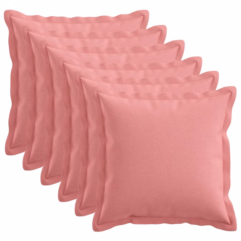 Set di 6 federe vidaXL HOUTEN rosa, forma quadrata, L/P: 50 x 50 cm