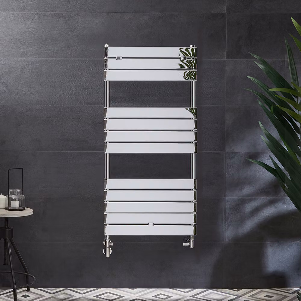 Scaldasalviette Misto di Design Cromato - Scelta di Dimensioni e Copri Cavo